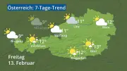 7-Tage-Wettertrend für Österreich: Regen, Schnee und Temperaturen im Detail