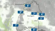 Regen- und Wolkenfilm für Baden-Württemberg: Wetterprognose für Stuttgart, Mannheim und Karlsruhe