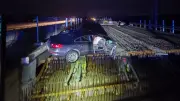 Unfall auf A24: Auto landet auf unfertiger Brücke - Älteres Paar steigt aus wie nichts geschehen