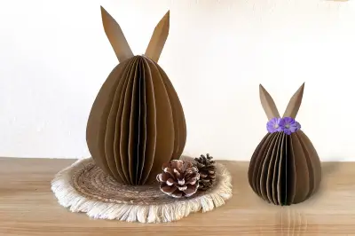 3D-Osterhase aus Kraftpapier: Last-Minute-Deko mit einfacher Falttechnik