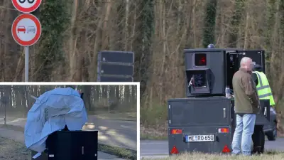 Blitzer auf Usedom sabotiert: Unbekannte stülpen großen Sack über Messanhänger