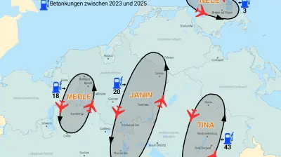 Luftbetankung über MV: Vier Tankrouten für Kampfjets