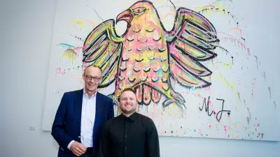 Merz' bunter Bundesadler: Street-Art im Reichstag als politisches Statement