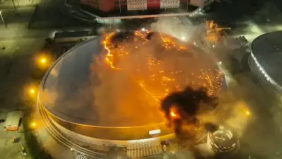 Olympia-Velodrom in Rio de Janeiro steht in Flammen: Dachbrand löst Großeinsatz aus