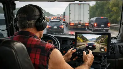 Trucker verwandelt Lkw-Kabine in Gaming-Cockpit für virtuelle Rennen