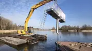 Dreister Dieseldiebstahl legt Abbau der Badeinsel in Dargun lahm