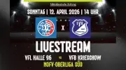 NOFV-Oberliga: VfL Halle 96 gegen VfB Krieschow im exklusiven Livestream