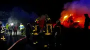 Strohmiete in Grischow: Großbrand in der Nacht