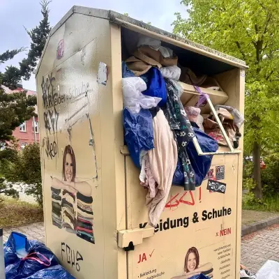 Überquellende Altkleidercontainer im Kreis Wittenberg: Wer räumt auf?