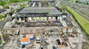 Rückbau der Hallendächer auf RAW-Gelände in Halle gestartet