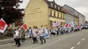 Warnstreik am Sana Krankenhaus Templin für Lohngerechtigkeit