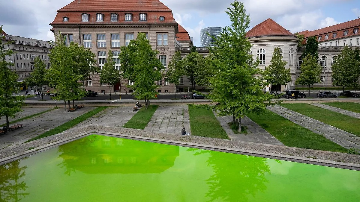 Extinction Rebellion färbt Brunnen in Berlin grün – Protest gegen Gaskraftwerke