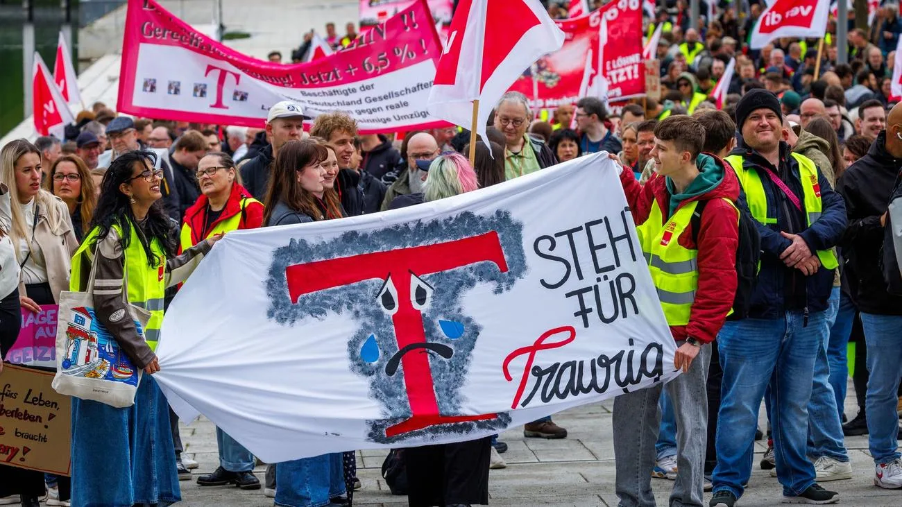 Telekom-Warnstreik in Schwerin: Hunderte fordern mehr Geld