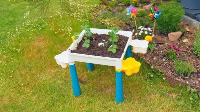 Aus altem Legotisch wird ein Kinderhochbeet - DIY-Anleitung