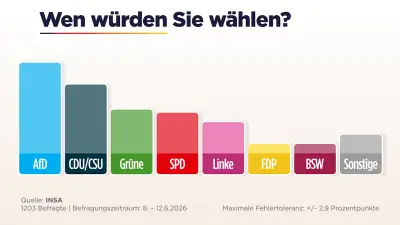 AfD in Sonntagsfrage fast zehn Prozent vor Union – neue Umfrage