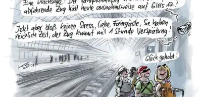 Cartoons der Woche: Bahn-Chaos, Autokrise und schwarz-rote Reformen