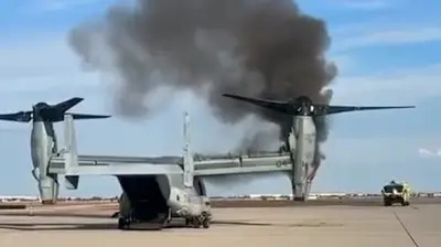 Militärflugzeug Osprey gerät bei Übung in Arizona in Brand