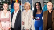 AfD-Parteitag: Maskottchen und Vordenker im Hintergrund