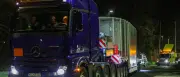 Fünfter Castor-Transport mit Atommüll auf dem Weg nach Ahaus in NRW