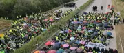 Gericht hebt Demoverbot auf: Aktivisten blockieren AfD-Parteitag in Erfurt