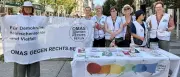 Omas gegen Rechts in Reinickendorf: Dialog unter erschwerten Bedingungen