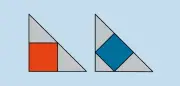 Rätsel der Woche: Flächenverhältnis von blauem zu rotem Quadrat