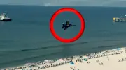 US-Navy leitet Sicherheitsprüfung ein: F-18-Jets rasen im Tiefflug über Strand