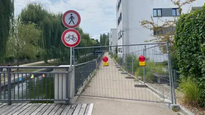 Fußwegsperrung am Schäfflerbach erzürnt Augsburger Anwohner
