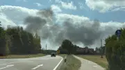 Brand am Kreisverkehr an der A96 bei Türkheim – Feuerwehr rückt aus