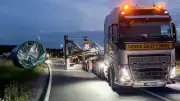 Windrad-Bauteil fällt von Schwertransporter in der Oberpfalz